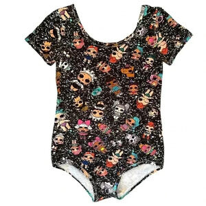 Wild Rich Kids Leotard Body Suit Girls Size 11/12 LOL doll print gray